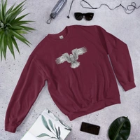 Unisex Eagle Printed Maroon Sweatshirt - M