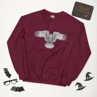 Unisex Eagle Printed Maroon Sweatshirt - M