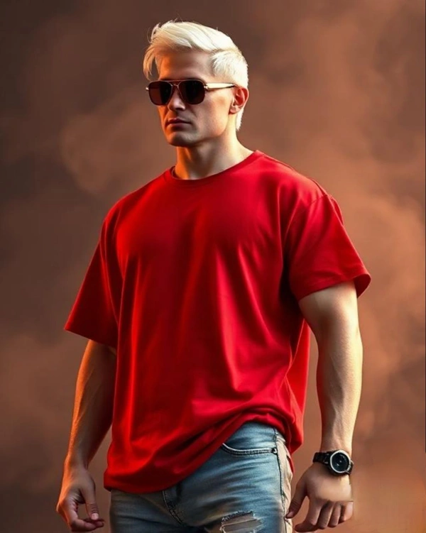 Red Oversized Tshirt - M