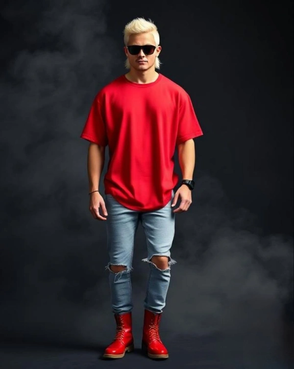 Red Oversized Tshirt - L