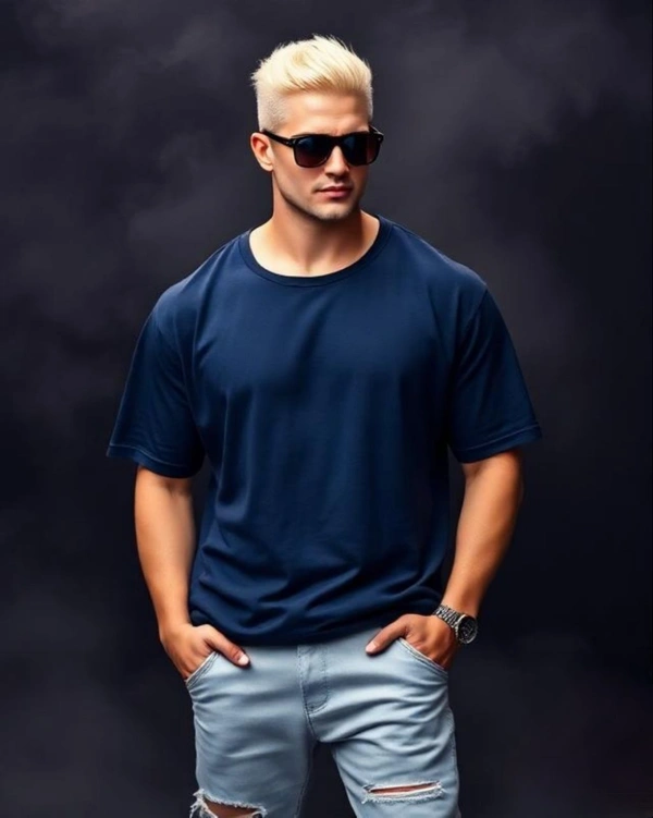 Oversized Navy Mens Tshirt - XL