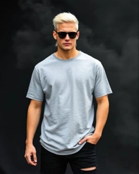 Oversized Grey Men's Tshirt - L