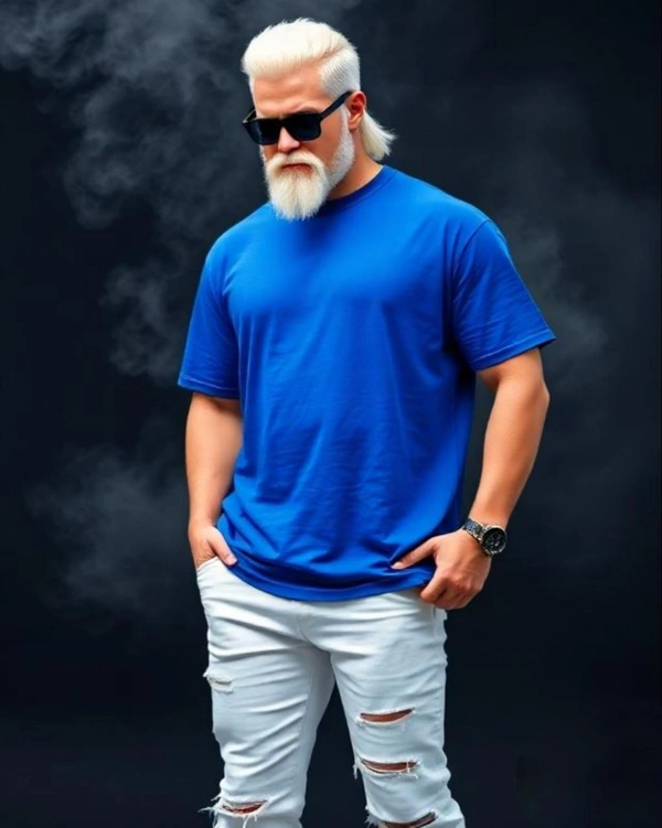 Royal Blue Oversized Men's Tshirt - L