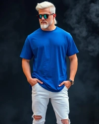 Royal Blue Oversized Men's Tshirt - L