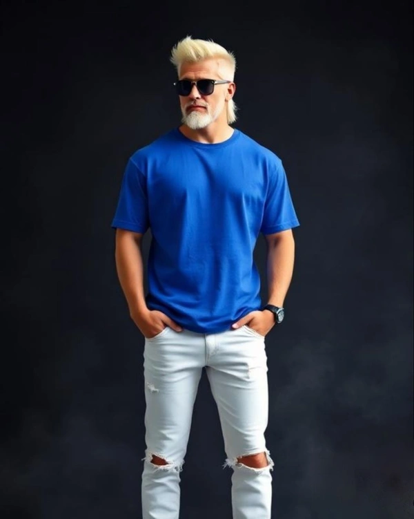 Royal Blue Oversized Men's Tshirt - XXL