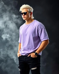 Lavender Stylish Oversized Tshirt - XL