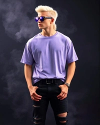 Lavender Stylish Oversized Tshirt - XL