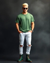 Stylish Green Oversized Tshirt - XL