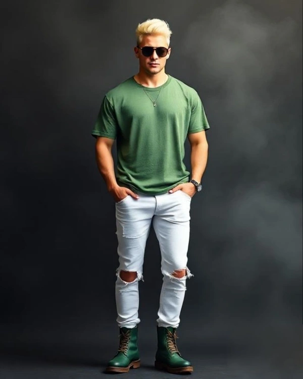 Stylish Green Oversized Tshirt - XL