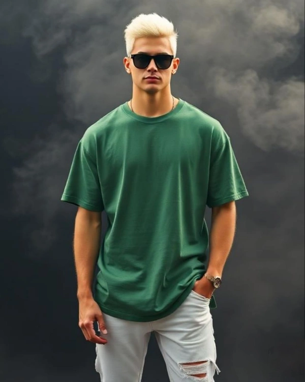 Stylish Green Oversized Tshirt - XXL