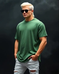 Stylish Green Oversized Tshirt - XXL