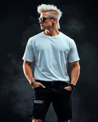 Stylish White Oversized Tshirt - L