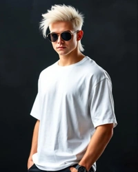 Stylish White Oversized Tshirt - XL
