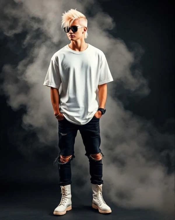 Stylish White Oversized Tshirt - XXL