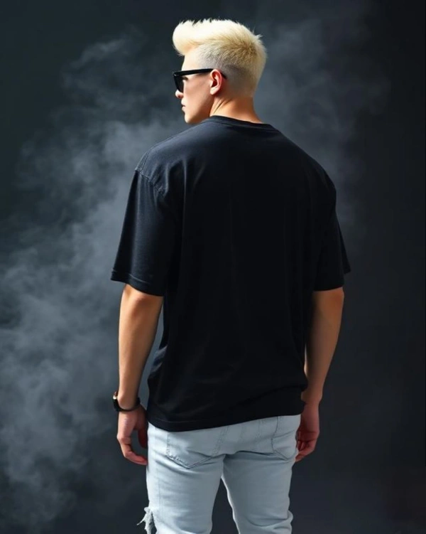 Stylish Black Oversized Tshirt - L