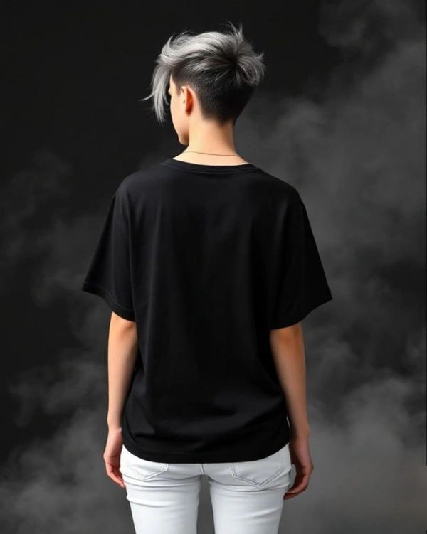 Stylish Black Oversized Women's Tshirt - XXL