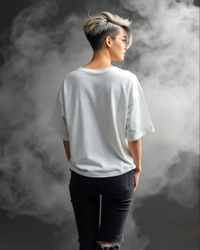 Stylish White Oversized Women's Tshirt - XL