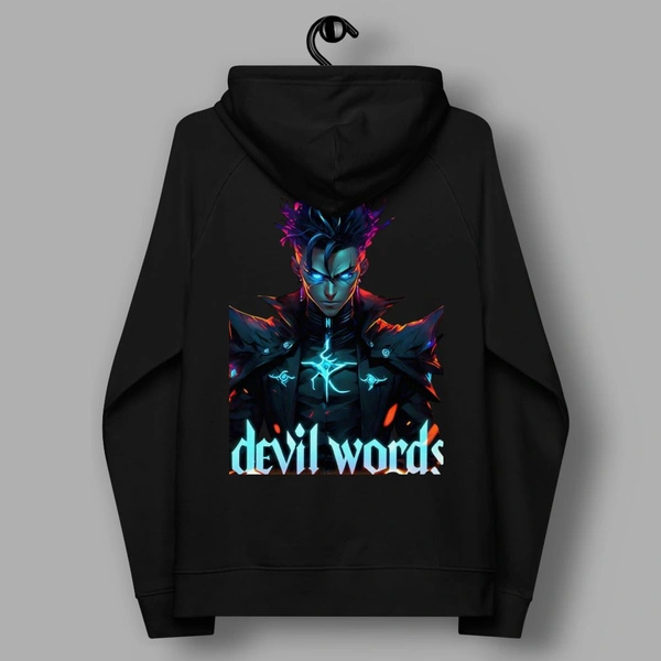 Devil Word Stylish Black Sweat Hoodie - S