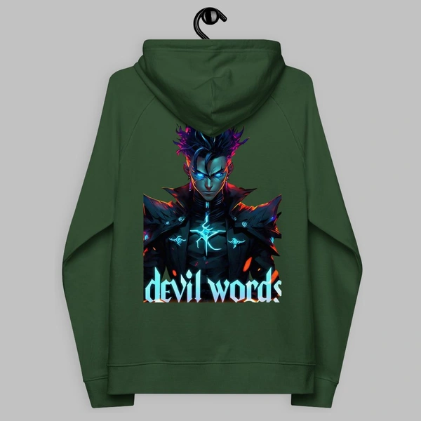 Devil Word Stylish Green Sweat Hoodie - XL