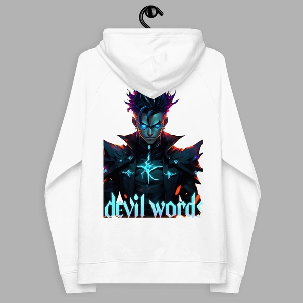 Devil Word Stylish White Sweat Hoodie - XL
