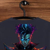 Devil Word Stylish Navy Oversize Tshirt - XXL