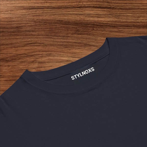 Devil Word Stylish Navy Oversize Tshirt - XXL