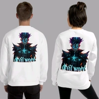 Devil Word Anime Stylish White Sweatshirt - L