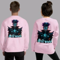 Devil Word Anime Stylish Pink Sweatshirt - M