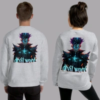 Devil Word Anime Stylish Grey Sweatshirt - XXL