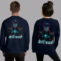 Devil Word Anime Stylish Navy Sweatshirt - M