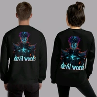 Devil Word Anime Stylish Black Sweatshirt - XL