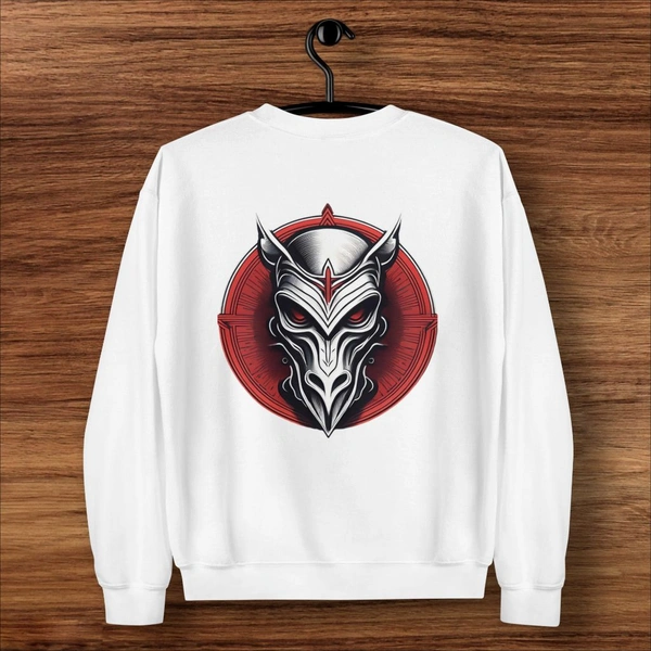 Ghost Mask Printed Stylish Unisex White Sweatshirt - XL