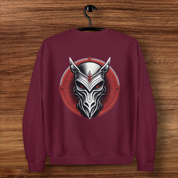 Ghost Mask Printed Stylish Unisex Maroon Sweatshirt - L