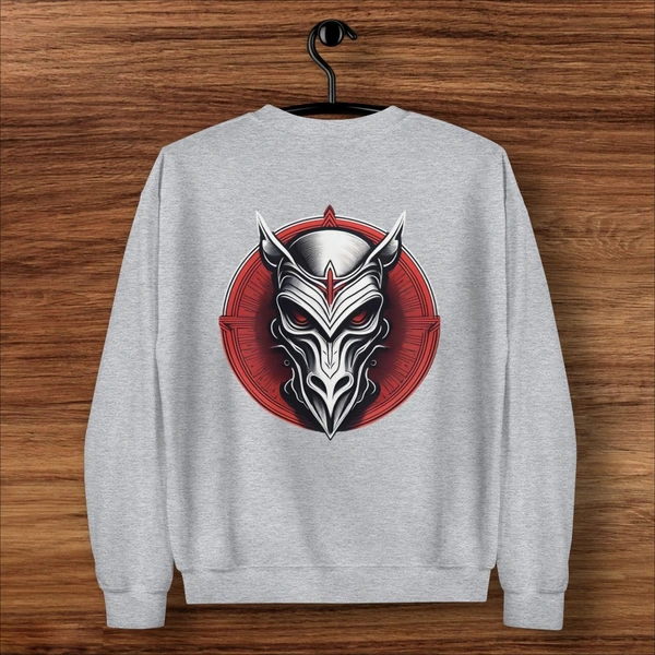 Ghost Mask Printed Stylish Unisex Grey Sweatshirt