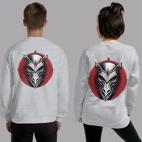 Ghost Mask Printed Stylish Unisex Grey Sweatshirt - XL