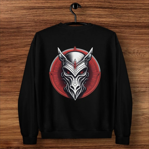 Ghost Mask Printed Stylish Unisex Black Sweatshirt - XL