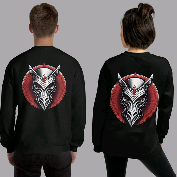 Ghost Mask Printed Stylish Unisex Black Sweatshirt - XL