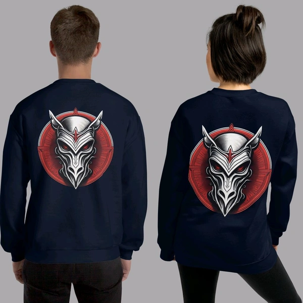 Ghost Mask Printed Stylish Unisex Navy Sweatshirt - M