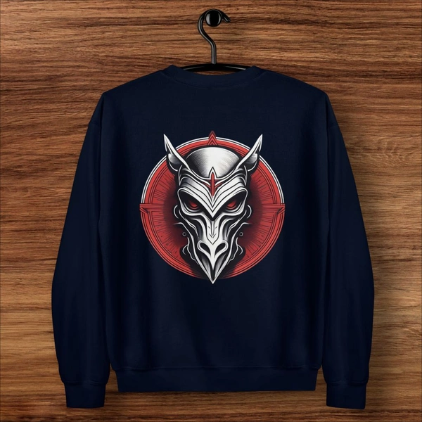 Ghost Mask Printed Stylish Unisex Navy Sweatshirt - XXL