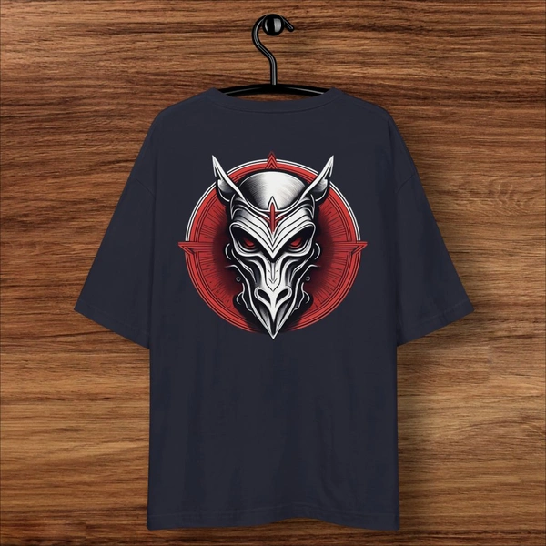 Devil Masked Printed Unisex Navy Oversized Tshirt - XXL