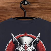 Devil Masked Printed Unisex Navy Oversized Tshirt - XXL