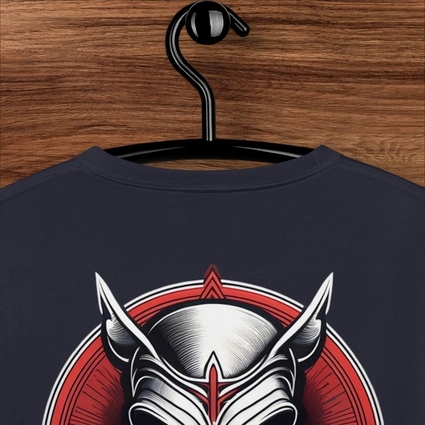 Devil Masked Printed Unisex Navy Oversized Tshirt - XXL