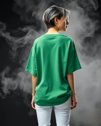 Stylish Green Oversized Women's Tshirt - XXL