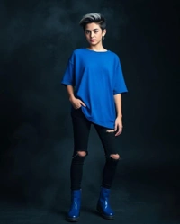 Stylish Royal Blue Oversized Women's Tshirt - XXL
