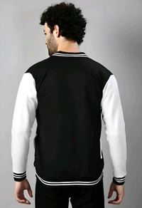 Stylish Black Varsity Jacket - L