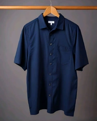Classical Stylish Unisex Oversized Shirt - navy, XL
