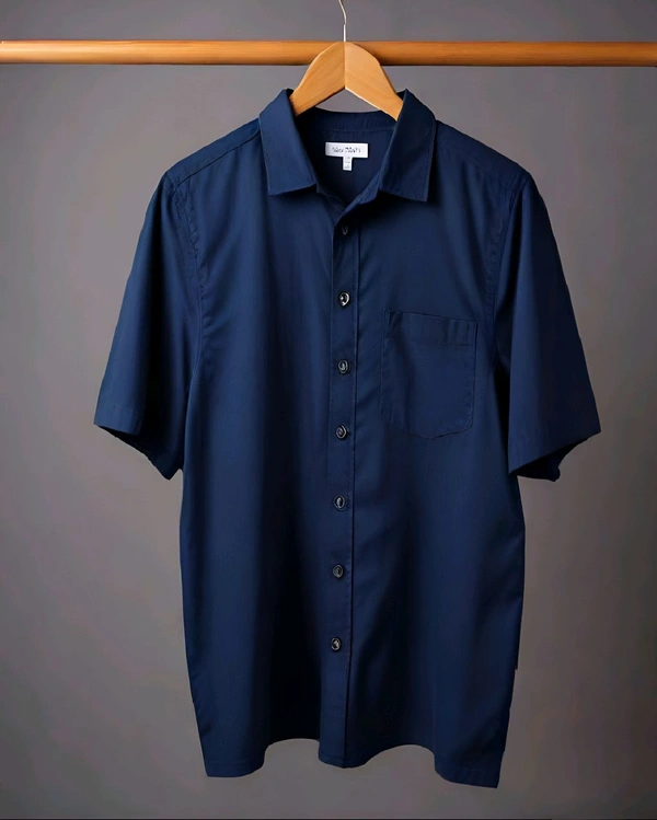 Classical Stylish Unisex Oversized Shirt - navy, XL