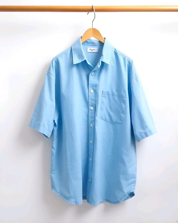 Classical Stylish Unisex Oversized Shirt - Baby Blue, L