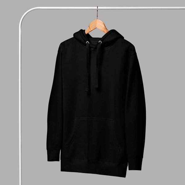 Unisex Classical Stylish Black Hoodie - M