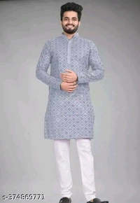 Men Kurta - Black, M
